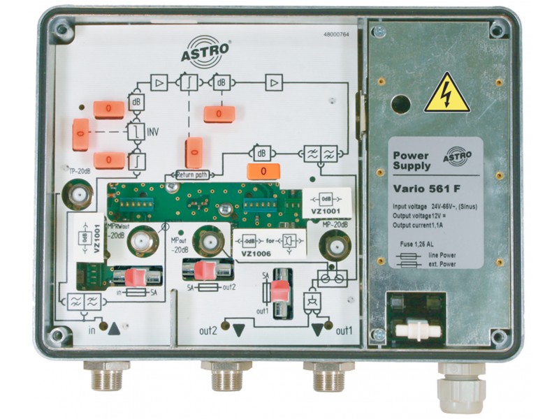 Produktabbildung VARIO 561 F PG11, Fernspeisbarer, modularer Breitbandverstärker